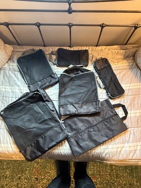 Unbranded Black Travel Packing Cube Set - 6-Piece Organizer Kit